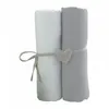 Image de Lot de 2 draps housse blanc / gris 60 x 120 cm - babycalin