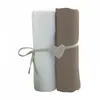 Image de Lot de 2 draps housse blanc / taupe 60 x 120 cm - babycalin