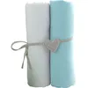 Image de Lot de 2 draps housse blanc / turquoise 70 x 140 cm - babycalin