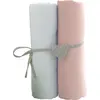 Image de Lot de 2 draps-housses Babycalin Blanc et Rose 70 x 140 cm