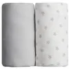 Image de Lot de 2 draps housse gris / étoiles gris 60 x 120 cm - babycalin