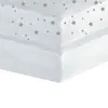 Image de Lot de 2 draps housse gris / imprimé étoiles grises 70 x 140 cm - babycalin