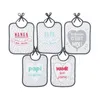 Image de Lot de 5 bavoirs naissance message famille - babycalin