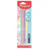 Image de Maped, Crayon à papier + critérium, BLACK'PEPS Crayons HB rose, bleu clair, lilas avec gomme 3 pcs. (HB, 3x)