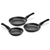 Image de Lot 3 Poêles PREMIUM 20 / 24 / 28 CM Fonte d'Aluminium Manche Amovible Pradel