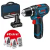 Image de Bosch - Perceuse-visseuse 12V Li-ion 2,0Ah / 4,0Ah 30Nm + 39 accessoires dans sac à outils