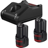 Image de Pack de 2 batteries GBA 12 V 3.0 Ah + chargeur GAL 12V-40 BOSCH 1600A019RD