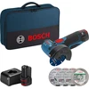 Image de Meuleuse d'angle 12 V GWS 12V-76 Professional + 2 batteries 2 Ah + chargeur + sac à outil soft bag BOSCH 06019F200C