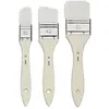Image de Spalters - Pinceaux plats - 3 formes et tailles - Gesso - Vernis - Fibres nylon blanc - Pébéo