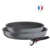 Image de Lot de 2 poêle anti-adhésif 22/26 cm + poignée Tefal L3969202