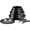 Image de Tefal Ingenio Easy Cook & Clean Kochgeschirr-Set (10-teilig), Poêle + casserole, Noir
