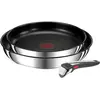 Image de Tefal Ingenio Preference Set de 3 poêles 22/26 cm + poignée (L9739002), Acier inoxydable - PTFE, Poêle + casserole, Argent