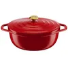 Image de E2548904 Air cocotte légere ovale 30x23 cm, fonte d'aluminium rouge, tous feux dont induction