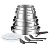 Image de Tefal Ingenio Emotion On Batterie De Cuisine 13 P, Induction, Acier Inoxydable, Revetement Antiadhésif, Poeles, Casseroles L897Ds04
