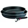 Image de Lot de 2 poêles aluminium 24 et 28cm + 1 poignée noir Tefal L7239103