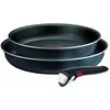 Image de Tefal Ingenio So'Light Set de 3 poêles (L72391), Poêles 24/28cm + 1 poignée, Poêle + casserole, Noir, Gris