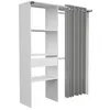 Image de Dressing ARTIC avec rideau - Blanc - 1 colonne + 2 penderies + 1 tiroir