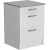 Image de OSLO Meuble Bas 3 tiroirs + plan - Décor blanc - L 60 x P 60 x H 86 cm