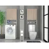 Image de EKIPA Entourage WC - Decor Chene Jackson et blanc - L 64 x P 22 x 185 cm - VERSO