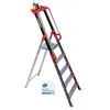 Image de Escabeau 5 marches Centaure Pro'UP, marchepied en aluminium pliable, sécurisé avec rampes, plateforme 99cm, hauteur de travail max 3m, garantie 5 ans