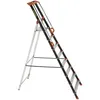 Image de Escabeau 8 marches Centaure Pro'UP, marchepied en aluminium pliable, sécurisé avec rampes,