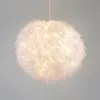 Image de Suspension Boule En Plumes Véritables Blanc