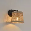 Image de Applique Ronde En Métal . Abat-jour Forme Tambour En Corde Tressée.