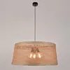 Image de Suspension Tambour 3 Lumières En Ficelle Tressée Naturel