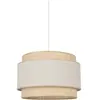 Image de Suspension Double Cylindre Bi-matière Bi-matière En Pyla Et Raphia