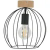 Image de Plafonnier Métal Bois Foncé Owen Ø26cm Naturel Corep