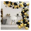 Image de Guirlande ballon noir blanc or 100pcs arche kit guirlande ballons pour fête mariage noël nouvel an halloween aniverssaire