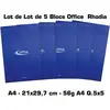 Image de Lot de 5 Blocs Office Rhodia Agrafes 100 feuilles A4 Q.5x5 : -40% !