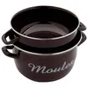 Image de Marmite à moules 24 cm émaillé rouge - Baumalu - Noir - Acier émaillé