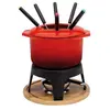 Image de Service à fondue bourguignon 6 personnes - Baumalu - Rouge - Fonte Aluminium