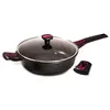 Image de Sauteuse avec couvercle granit Pro céramique 24 cm - Baumalu - Noir - Fonte Aluminium