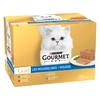 Image de 24x85g Gourmet Gold Mousselines, lot mixte (6 x lapin, 6 x veau, 6 x boeuf, 6 x agneau) nourriture humide pour chat