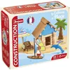 Image de La cabane de plage 55 pièces - Jeu de construction en bois naturel - Tapis et accessoires inclus - 22x18,5x8,5 cm