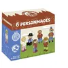 Image de 6 personnages en bois de l univers JeuJura