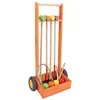 Image de Jeujura - Jeu de croquet en bois - 4 joueurs - chariot en bois