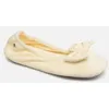 Image de Chaussons Isotoner Ballerine Velours   Grand Noeud W pour Femme Beige 35 - 36