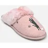 Image de Mule plate - Feutrine - Chat Fantasie par Isotoner Rose 38 Femme