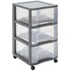 Image de Tour De Rangement En Plastique Xl Tag Tower 3 Tiroirs - Gris