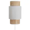 Image de Applique incurvée rotin et tissu blanc Ostaria