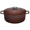 Image de Cocotte ronde en fonte émaillée 24cm bois de rose Chasseur puc472462