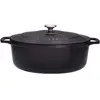 Image de Cocotte Ovale Avec Couvercle Le Chasseur - Noir - 27 X 20 Cm