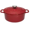 Image de Cocotte ronde 28 cm chasseur rouge uni interieur sable - Chasseur - Rouge - Fonte émaillée