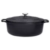 Image de Cocotte ovale 29 cm chasseur noir interieur noir - Invicta - Noir - Fonte émaillée