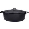 Image de Cocotte ovale 31 cm chasseur noir interieur noir - Chasseur - Noir - Fonte émaillée