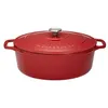 Image de Cocotte ovale 33 cm chasseur rouge uni interieur sable - Chasseur - Rouge - Fonte émaillée