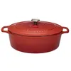 Image de Cocotte ovale 33 cm chasseur rubis degr.noir interieur noir - Chasseur - Rouge - Fonte émaillée